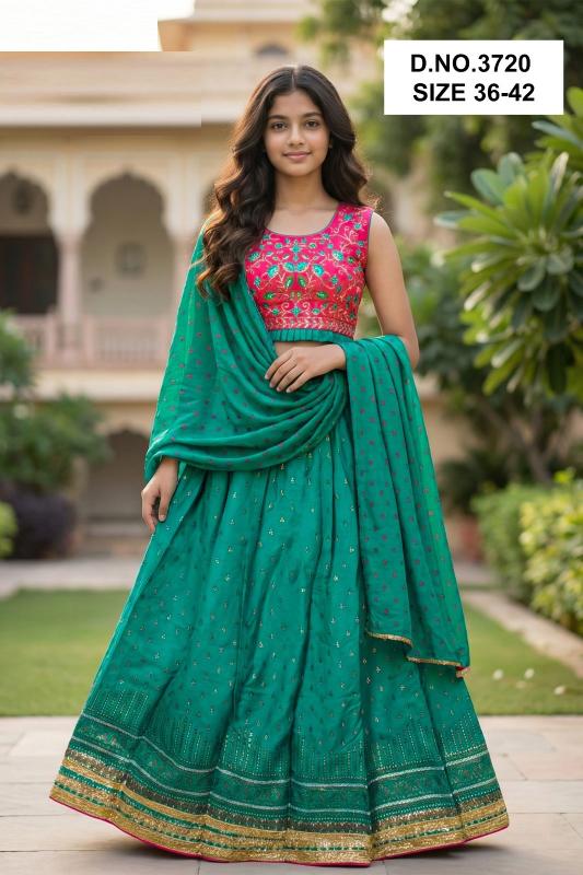 Megha 3720 Satin Silk Wholesale lehengha choli suppliers in Hyderabad